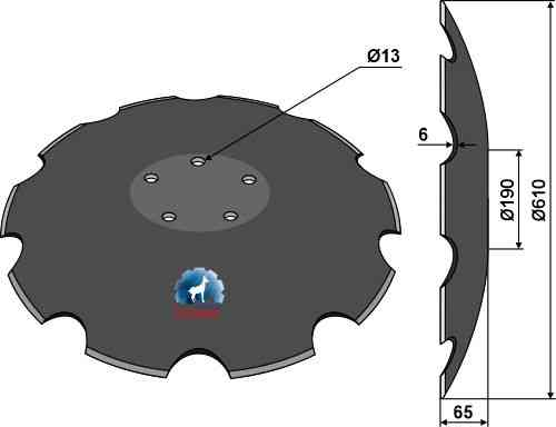 Notched disc - Ø610x6