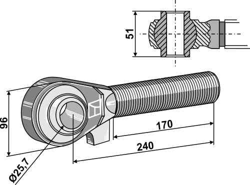 Tie-rod M40x3 - 170