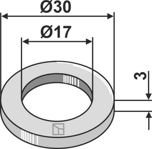 Schijf Ø30x3xØ17,5 63-dÜc-908