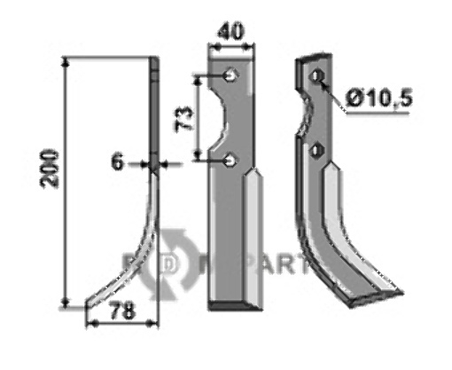 Blade, left model fitting for Eurosystem 0220015207