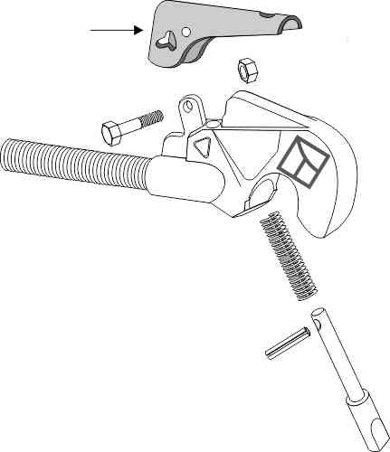 Hebel für Oberlenker-Fanghaken, altes Modell