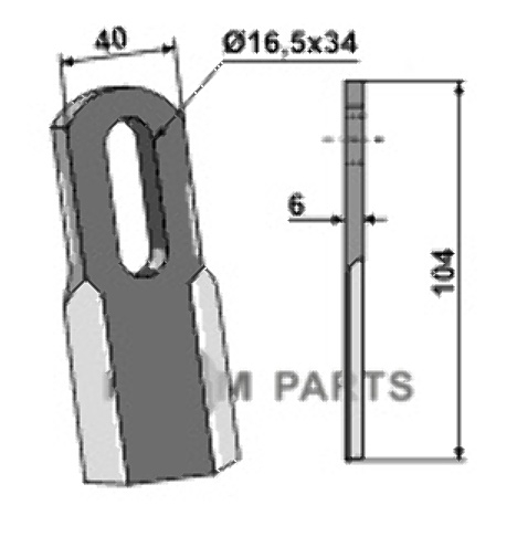RDM Parts Recht mes passend voor Howard 222022424