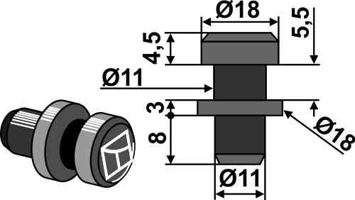 Haltebolzen geeignet für PZ-Zweegers PZ57.2