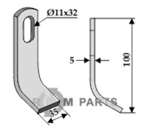 RDM Parts Flail fitting for Votex 45.03.010