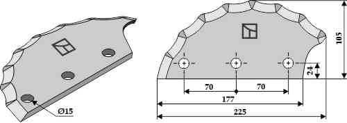 Food mixer knives, left fitting for Sgariboldi CL 04.022