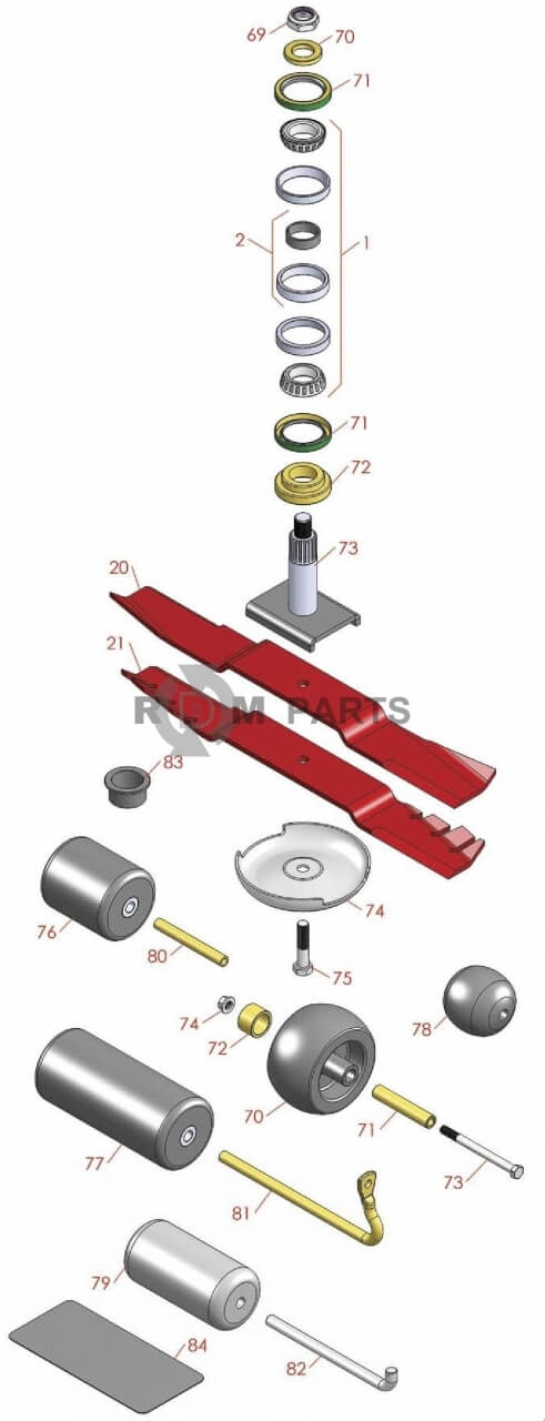 Replacement parts for Toro 7200 & 7210 Deck parts