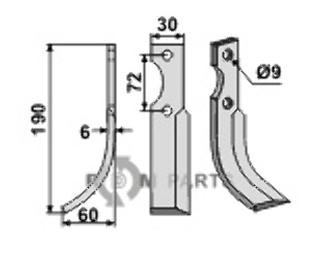 Blade, left model fitting for Hako E 0143-11 Blade, left model fitting for Hako E 0143-11