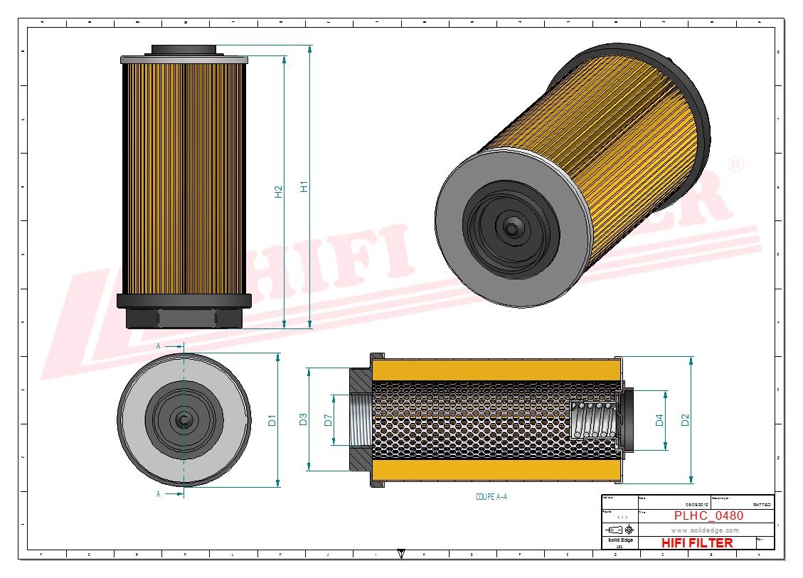 Hydraulic filter passend voor parker h 00714-024
