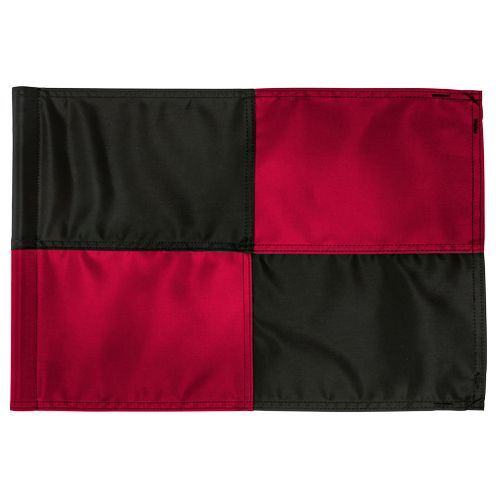 Large check golf flag - 400d tube - black - maroon