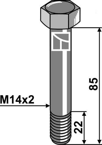 Veiligheidsbout M14 zonder moer passend voor Lemken 3013607