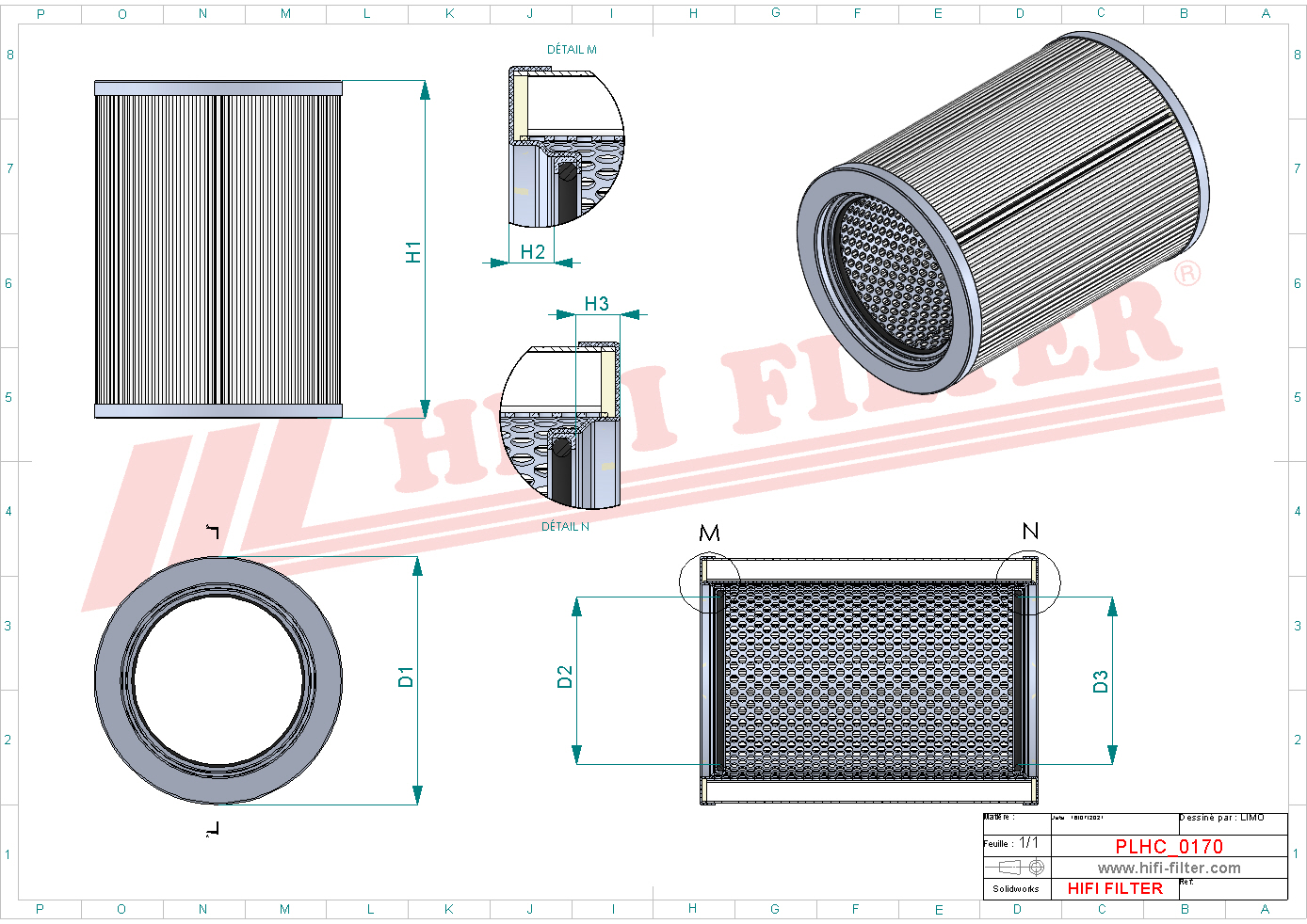 Hydraulic filter passend voor parker 933758 q
