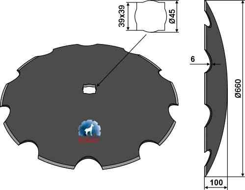 Notched disc Ø660x6 fitting for Simba P00280