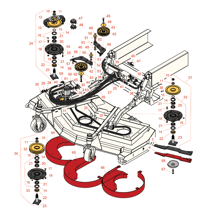 Frontmähwerk Hydraulik und Spindeln Teile passend für Ihren Toro 4000-D & 4010-D