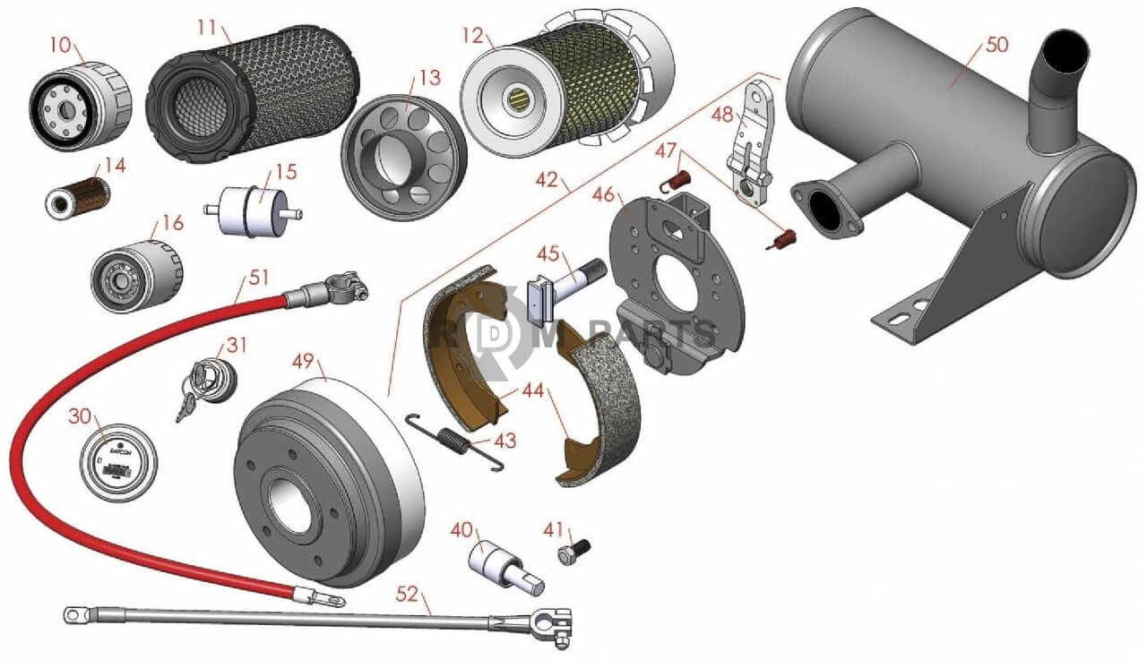 Replacement parts for Jacobsen LF-100, LF-123 & LF128 Filters, Brakes & Controls