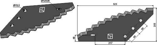 Futtermischwagenmesser, rechts - Hartmetall beschichtet geeignet für van Lengerich 79.723 Futtermischwagenmesser, rechts - Hartmetall beschichtet geeignet für van Lengerich 79.723