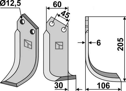 Blade, right model fitting for Nardi 5C5009