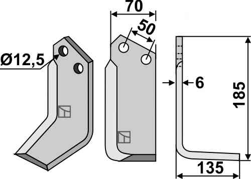 Blade, right model fitting for Celli 522514