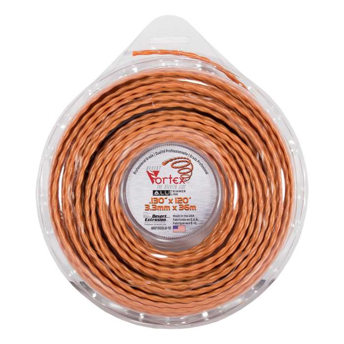 Trimmer line vortex alu - large donut orange .130" / 3,3 mm 120' / 36 m