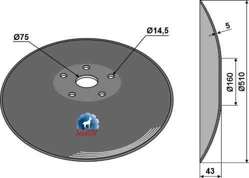 Plain disc with flat neck - Ø510x5