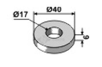 Schijf Ø40x6xØ17 63-fis-91