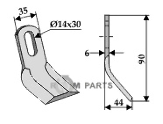 RDM Parts Y-Messer geeignet für Kuhn 606.00.06