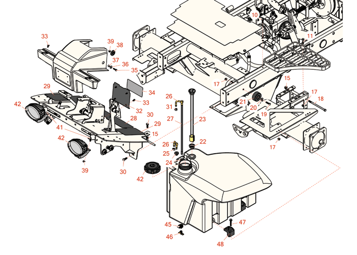 Front frame parts suitable for Toro Groundsmaster 4300-D