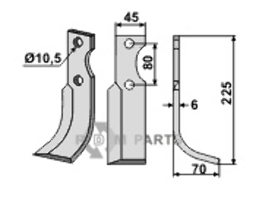 Blade, right model fitting for FM-Matras R5 R100