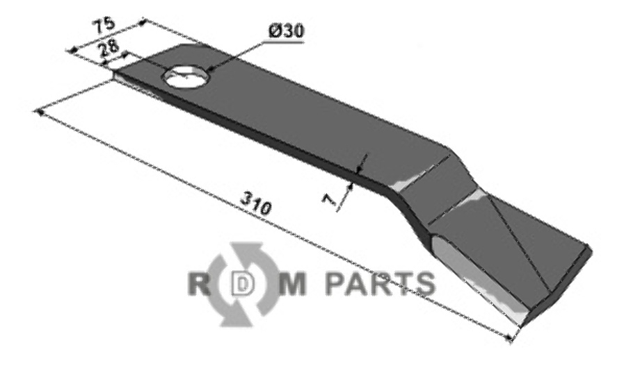 RDM Parts Klepelmes - rechts passend voor Votex 35.10.070