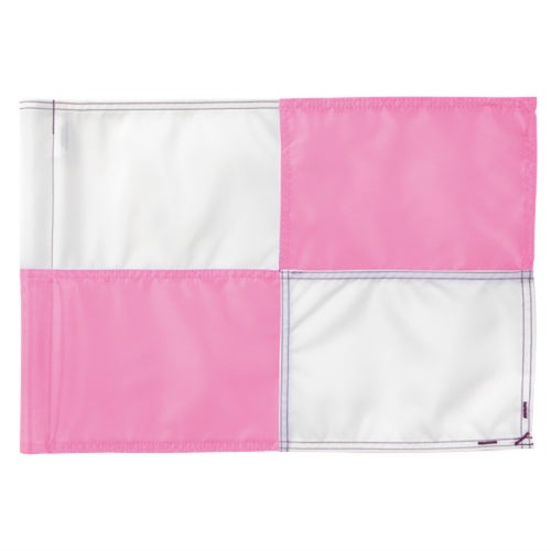 Bandeira grande de treino para green de prática - 10x12 branca com rosa
