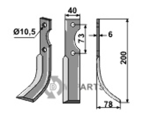 Blade, right model fitting for Eurosystem 0220015206