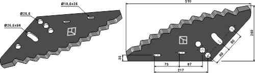Voermengwagenmes passend voor HI-SPEC VF0009 - VTF021B