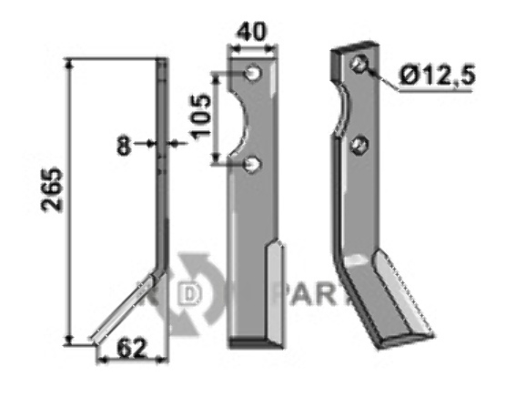 Blade, left model fitting for Forigo-Roteritalia 350010030