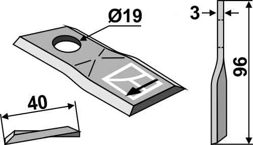 Rotary mower blade fitting for Deutz-Fahr 1160301019800