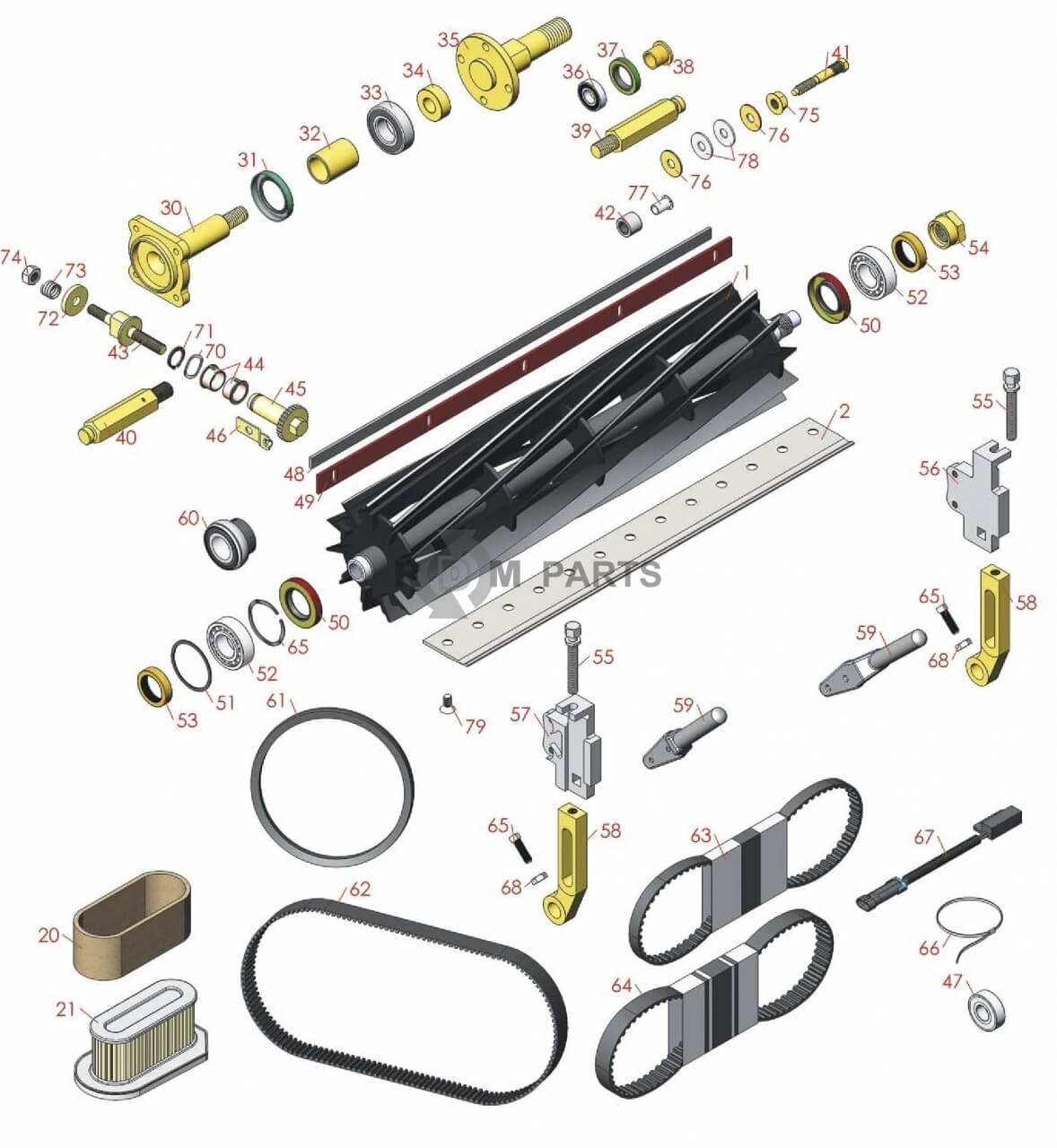 Replacement parts for Reel & Bedknife Model 04036