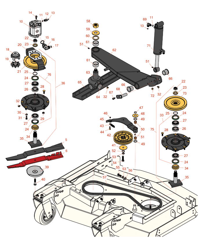 Right Mower deck parts suitable for your Toro 4000-D & 4010-D