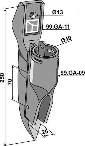Metal seed share compl. fitting for Gaspardo G16670610R