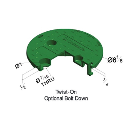 Carson twist lock lid only 0708 - green icv