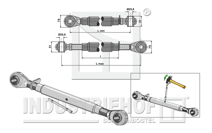 Top-links M30x3,5 standard