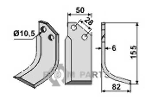 Blade, right model fitting for Bertolini 13014