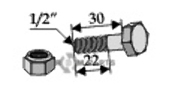 Bout met borgmoer - 1/2''unf 63-taa-92
