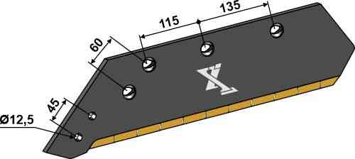 Wechselspitzenschar - 14&#8243  - links geeignet für Kuhn 622007 - 622135 - 622167 - 622171 - 622199 - 622201 - 622233 - 622243 - 622247