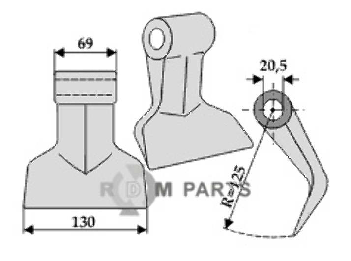 RDM Parts Hamerklepel passend voor Sauerburger 10024