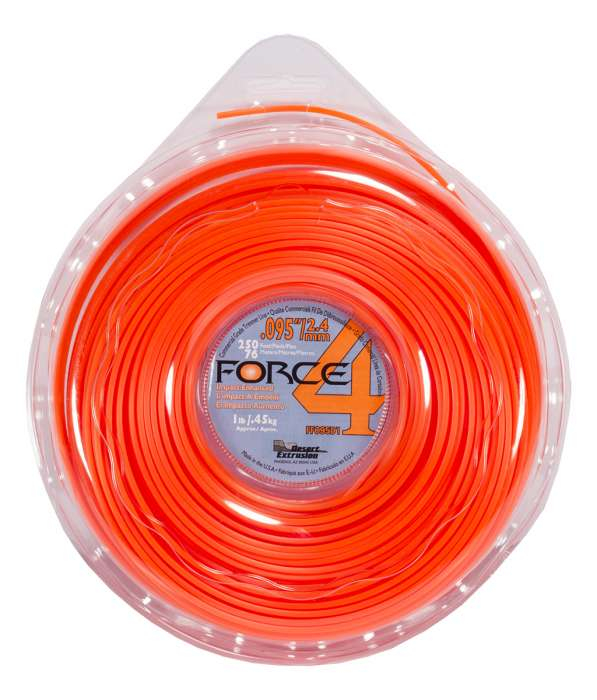 Trimmer line force 4™ shaped orange .095" / 2.4mm