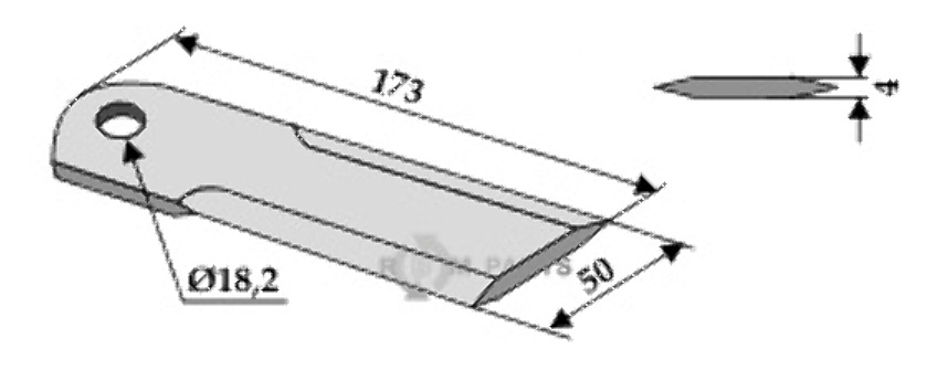 Straw chopper flail blade fitting for John Deere Z 53454