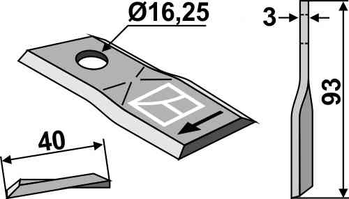 Rotary mower blade fitting for Kuhn 56151300