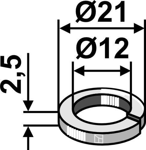 Split washer for tines