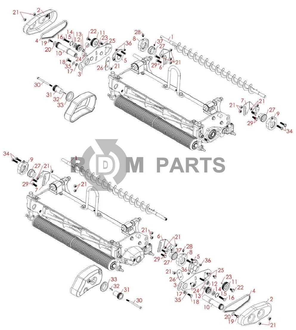 Replacement parts for Rear brush kit DPA unit Model 04610 & 04611 R150960