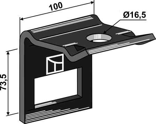 Houder voor tand 70x12