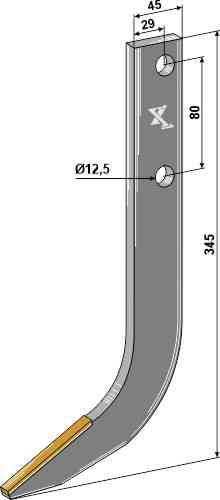 Row cutter hook - Hard metal fitting for Grimme / Gruse 100.60817