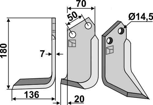 Blade, left model fitting for Celli 331527
